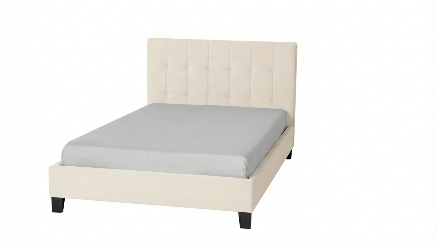 מיטה מרופדת וחצי גאיה | צבע שמנת