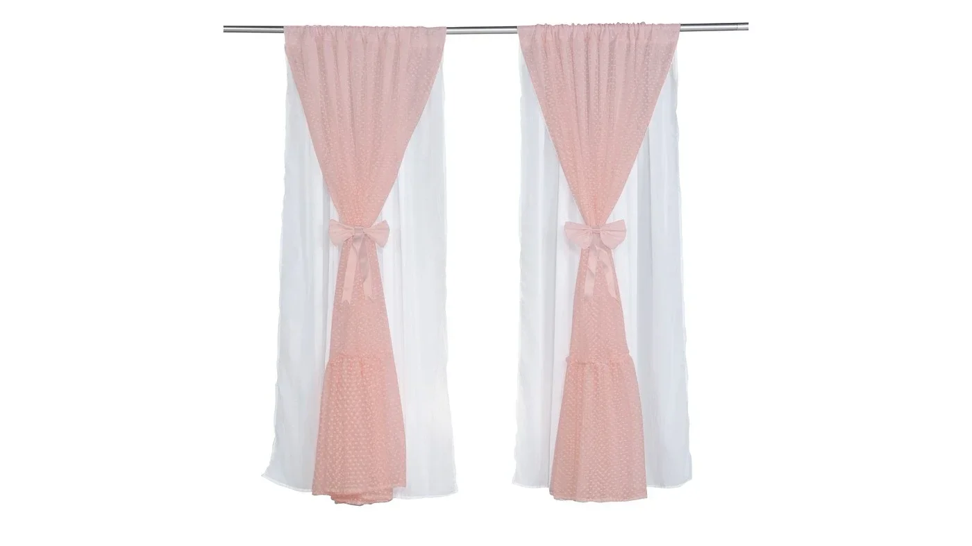 וילון טול פפיון | ורוד