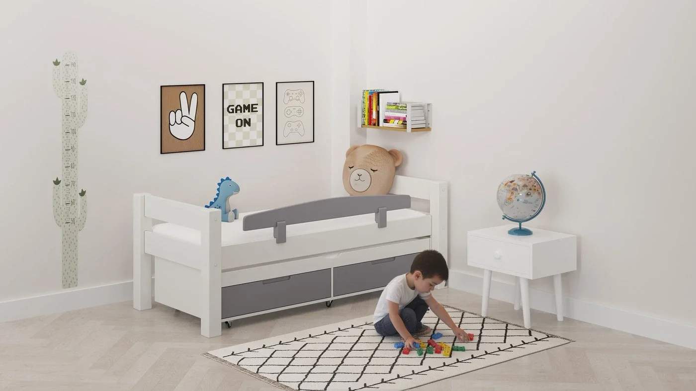 מיטת ילדים טורה רוחב 90 ס"מ | צבע לבן