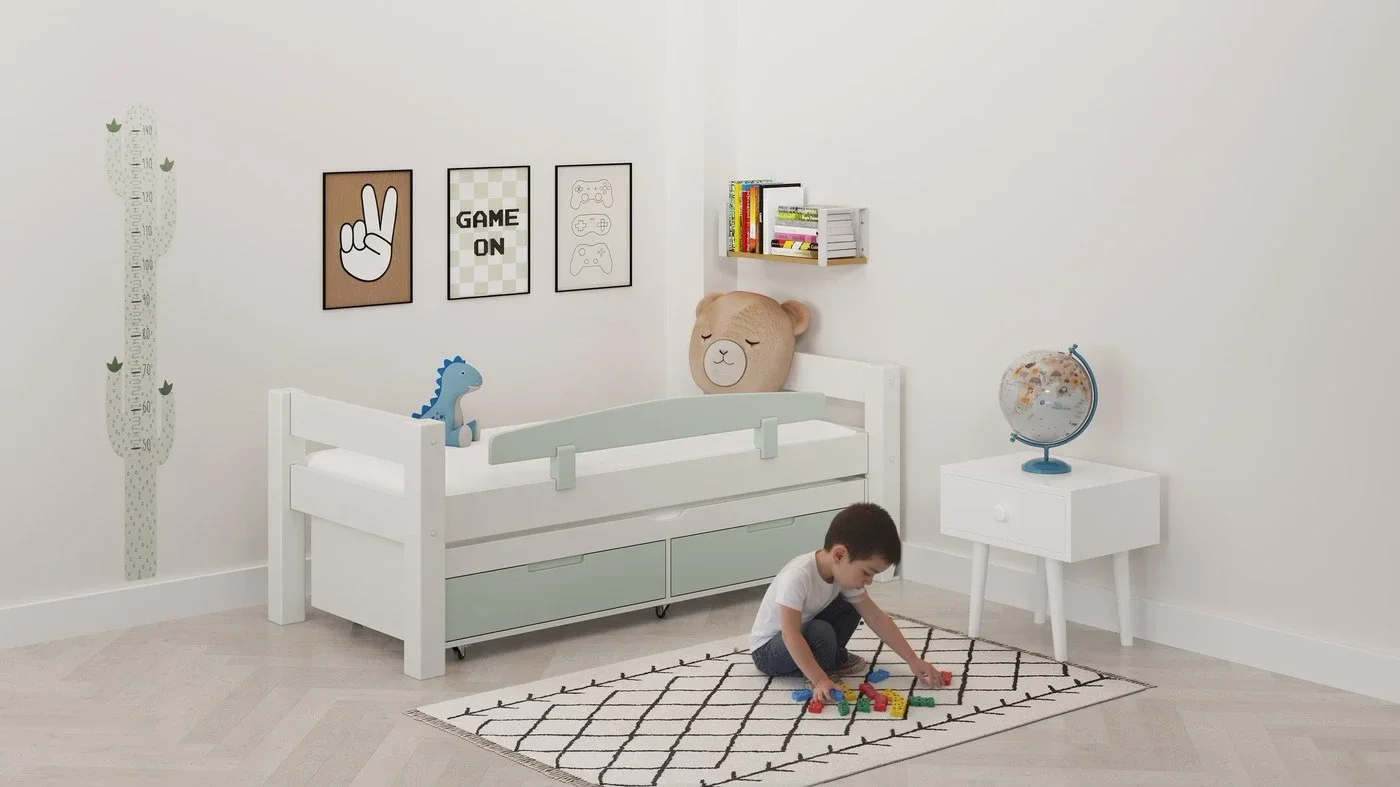 מיטת ילדים טורה רוחב 90 ס"מ | צבע לבן