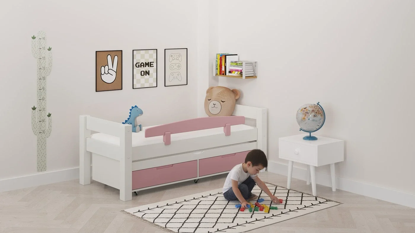 מיטת ילדים טורה רוחב 90 ס"מ | צבע לבן