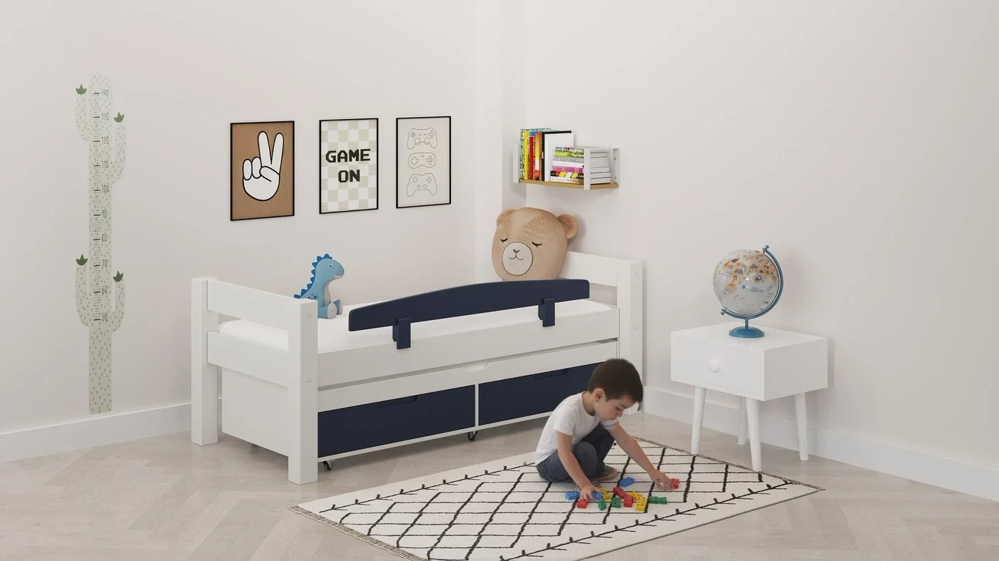 מיטת ילדים טורה רוחב 90 ס"מ | צבע לבן