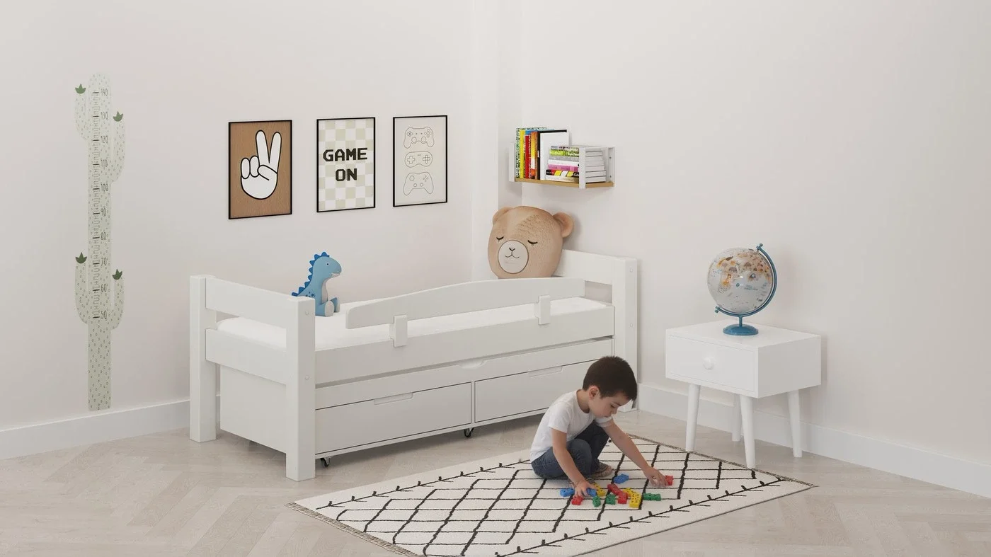 מיטת ילדים טורה רוחב 90 ס"מ | צבע לבן