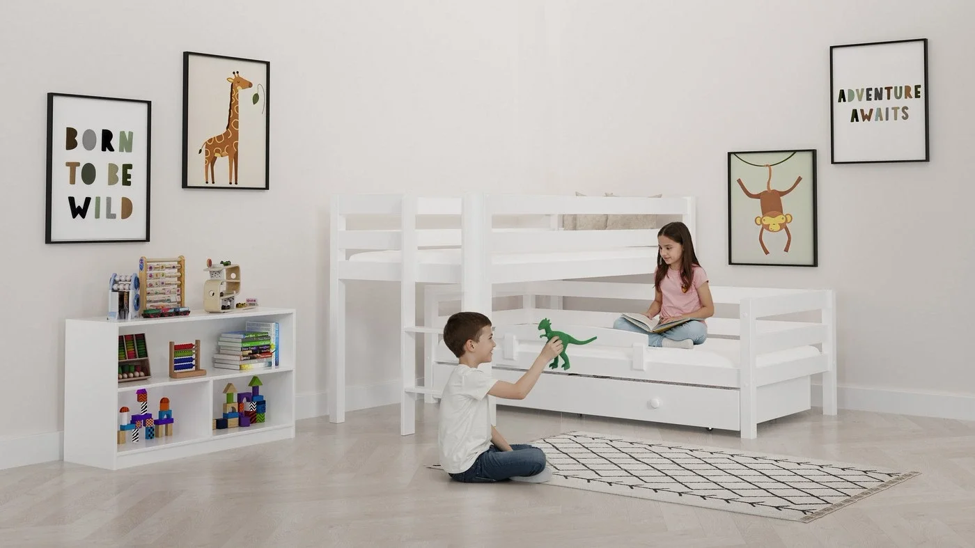 שילוב מיטות L | עם מיטת חבר