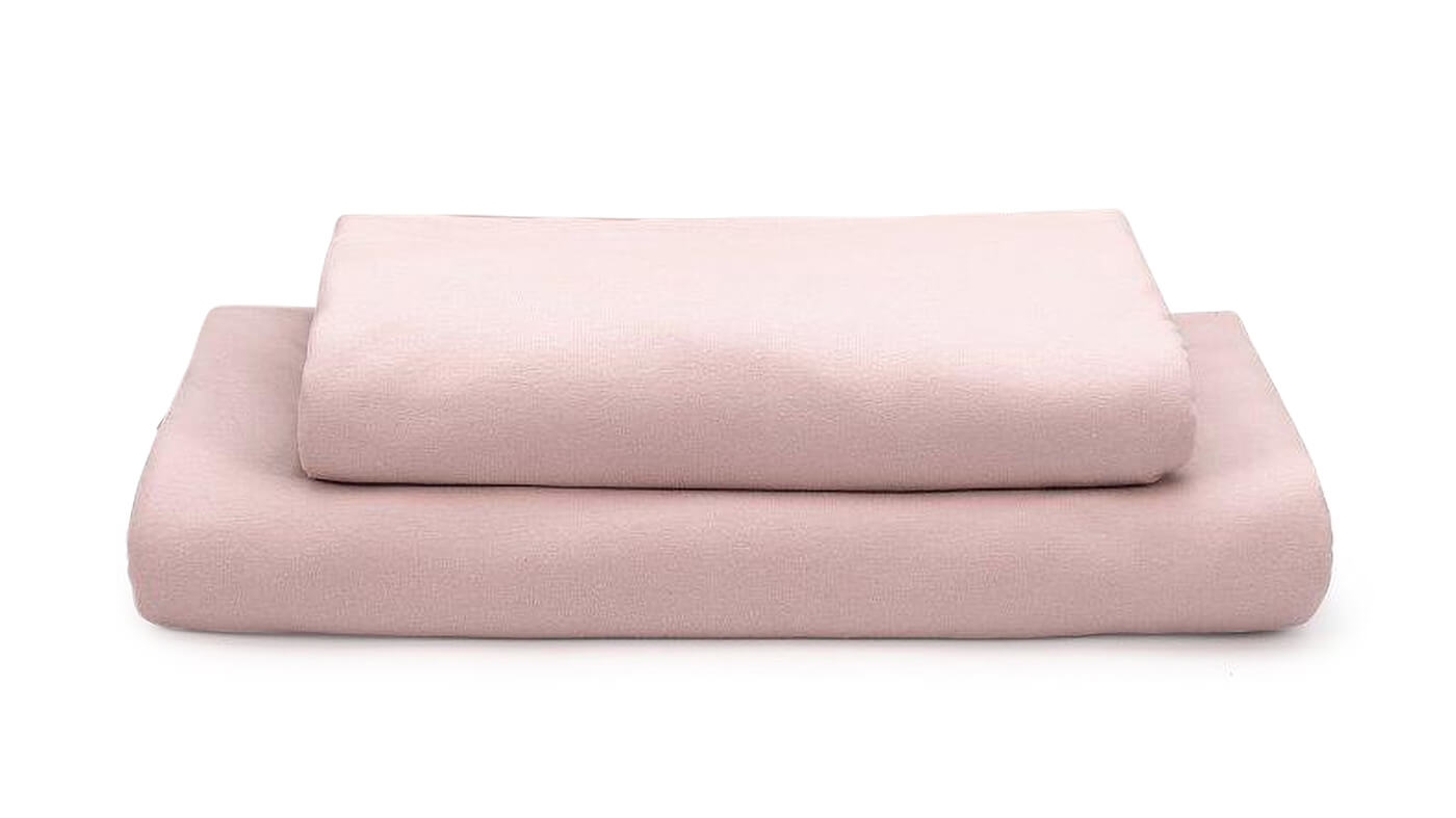 ציפה ג'רסי למיטת יחיד בצבע ורוד אפרסק