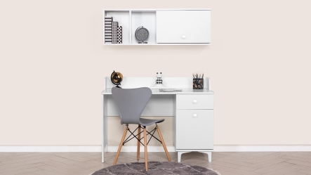 סט שולחן כתיבה וכוורת תלויה טל | צבע לבן