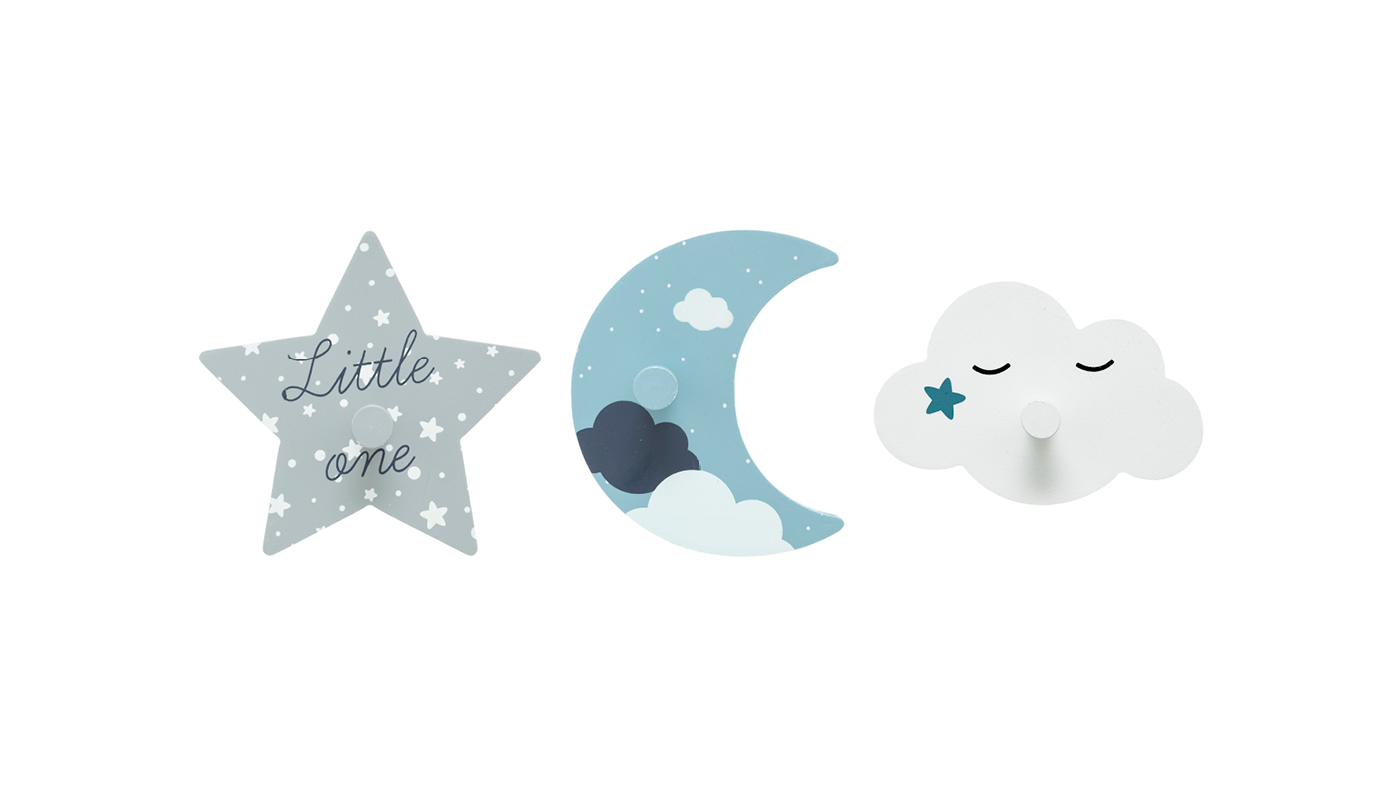 שליישית מתלים | כוכב, ירח וענן