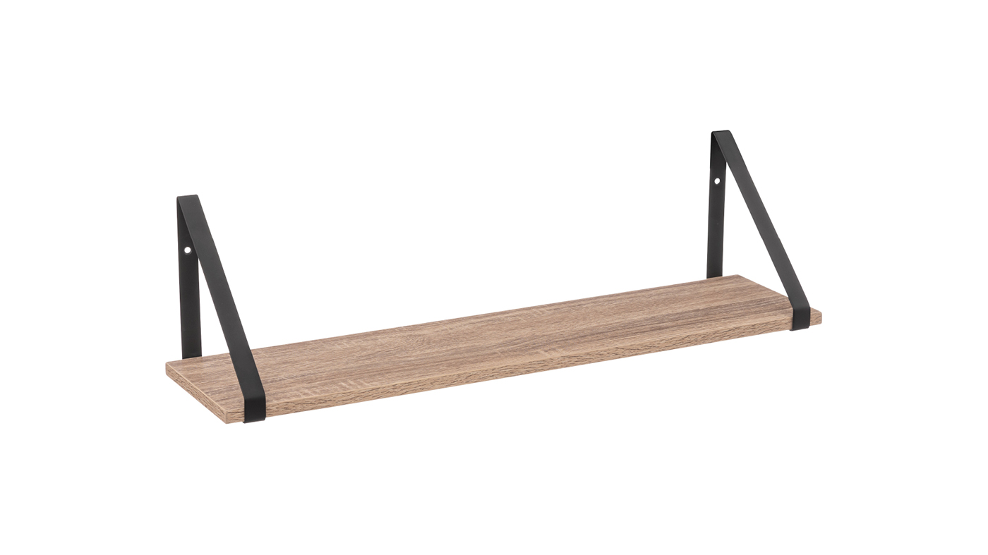 מדף עץ בשילוב שחור