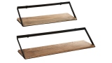 זוג מדפי עץ בשילוב מתכת