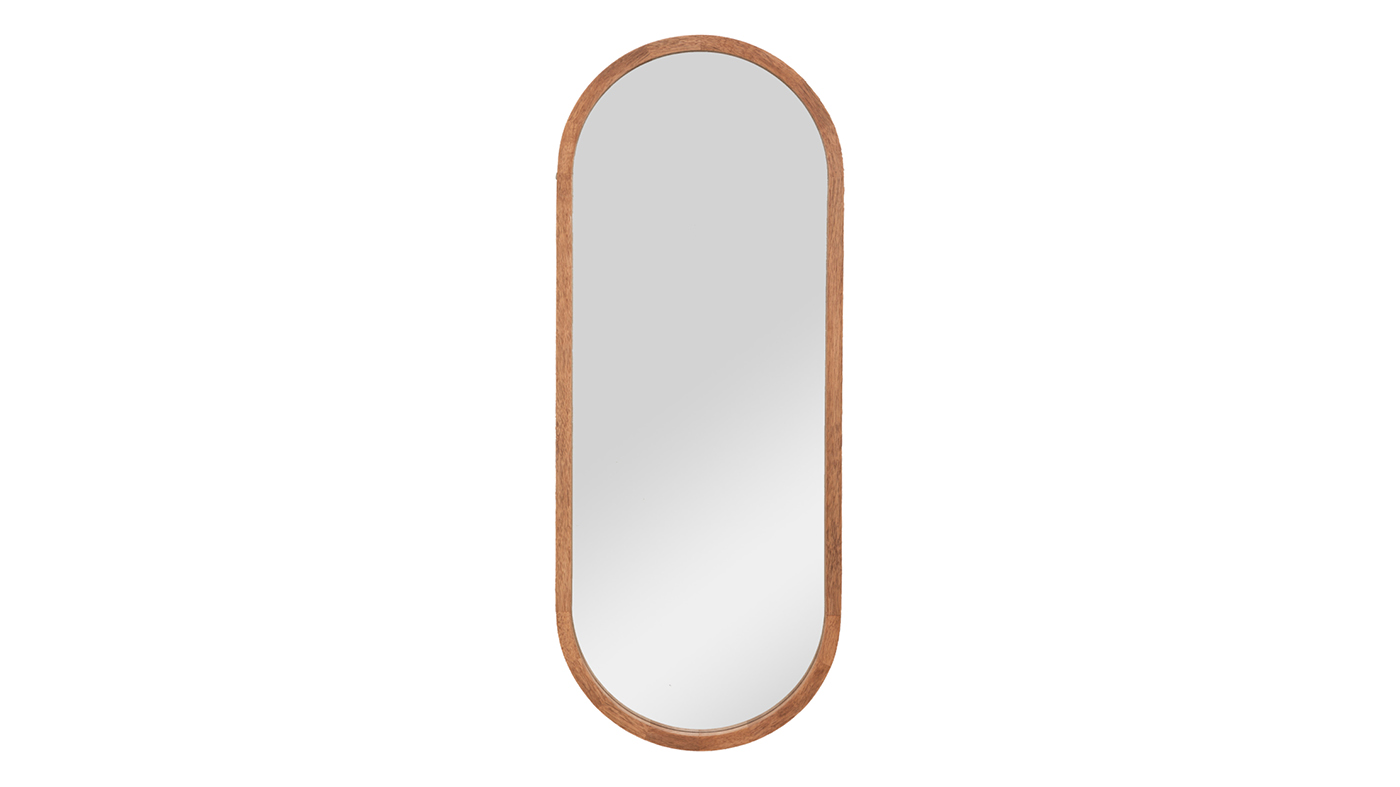 מראה מעוגלת עץ