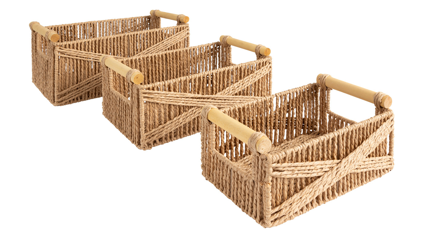 סט 3 סלסלות אחסון