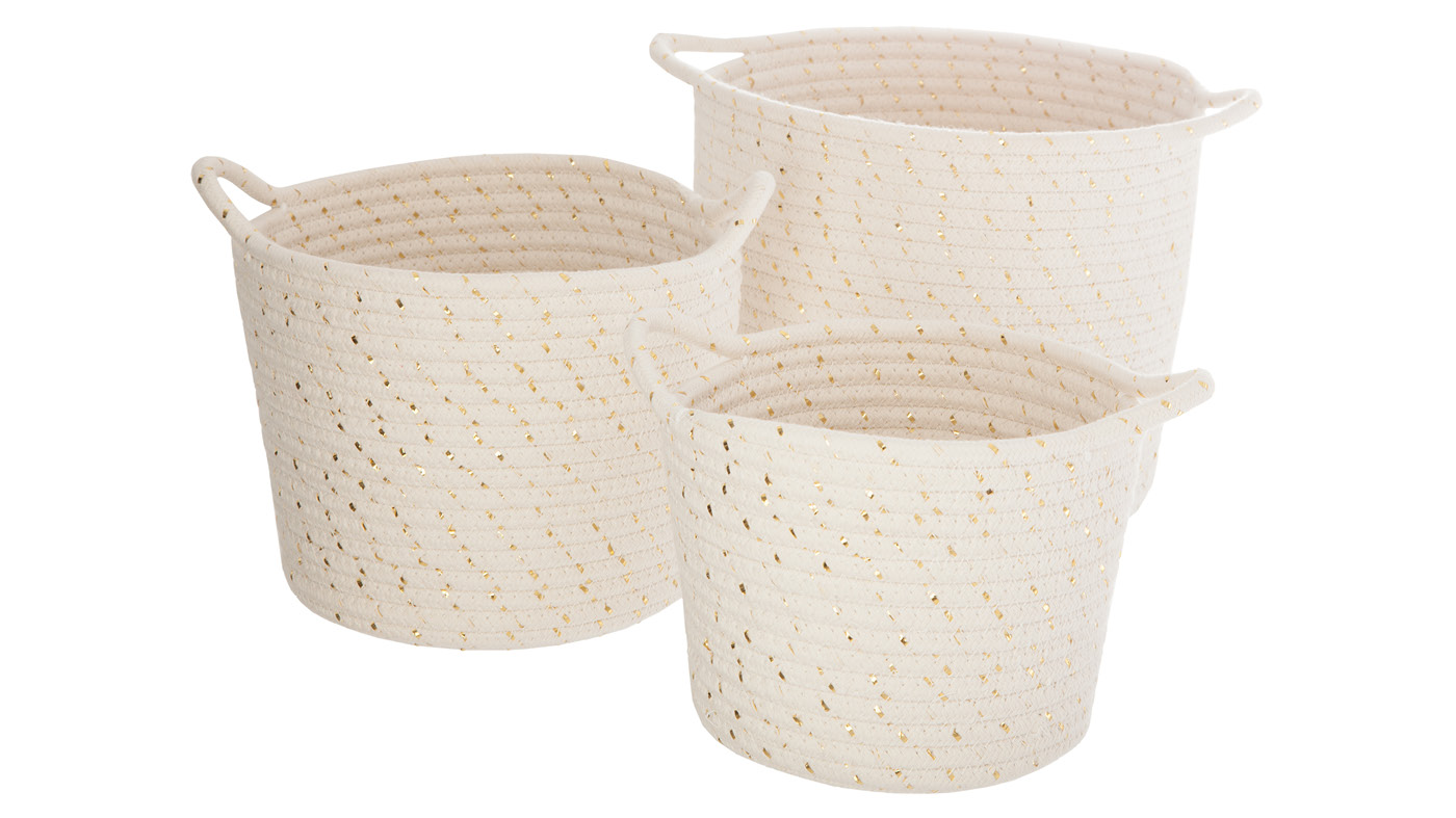 סט 3 סלסלות קש