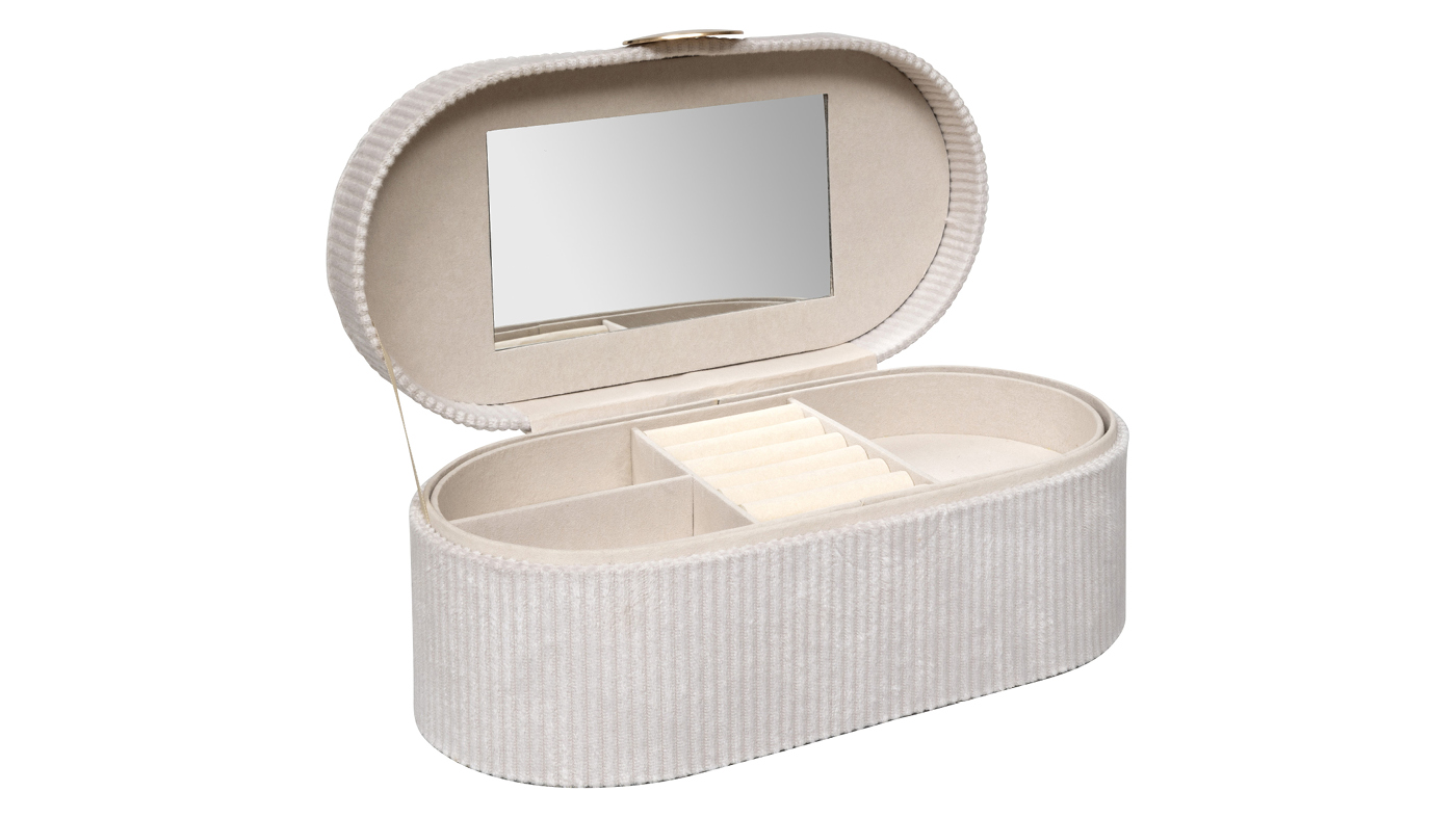 קופסת תכשיטים מרופדת בז'