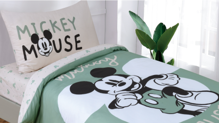 סט מצעים דיסני למיטת יחיד | Mickey green