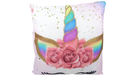 כרית נוי מודפסת חד קרן צבעוני