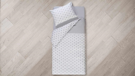 סט מצעים למיטת יחיד כוכבים אפור