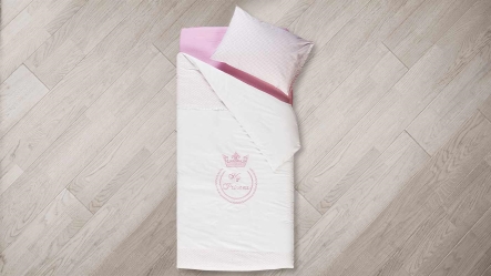 סט מצעים למיטת יחיד ורוד לבבות