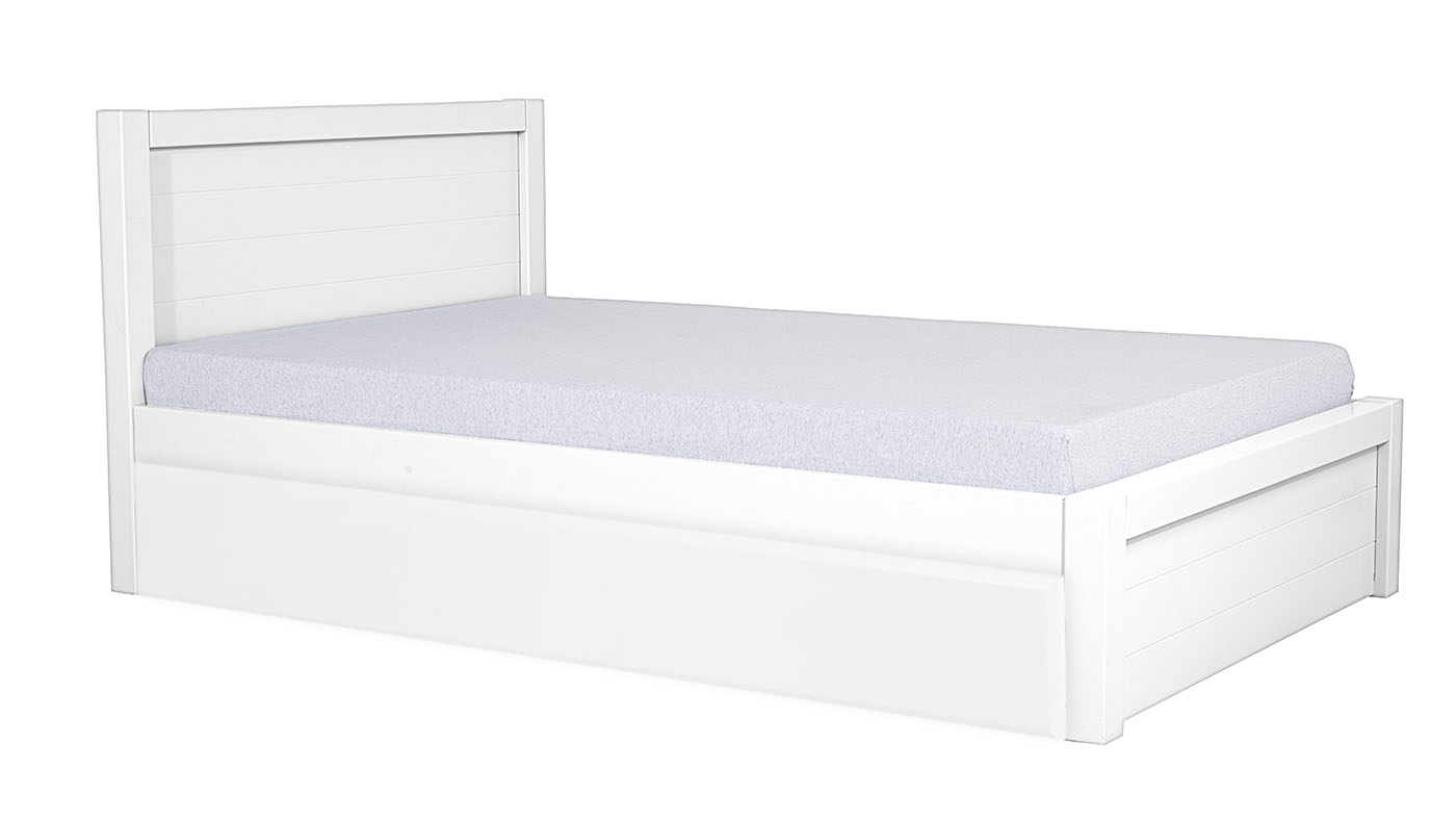 מיטת דור וחצי  כולל מיטת חבר| לבן אטום