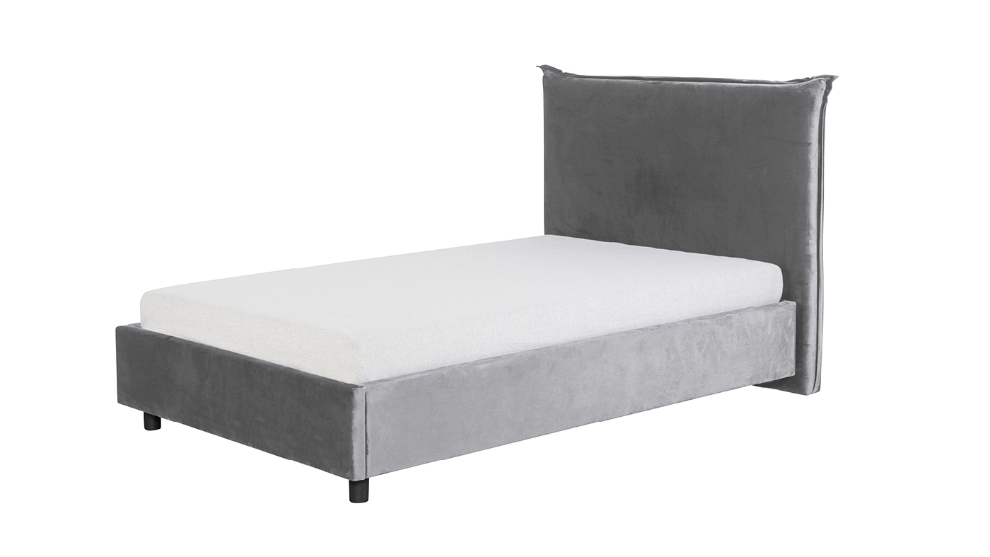 מיטה מרופדת וחצי אביב | אפור