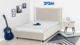 מיטה מרופדת וחצי אביב | שמנת