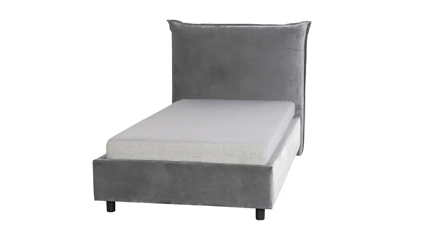 מיטת ילדים מרופדת אביב | צבע אפור