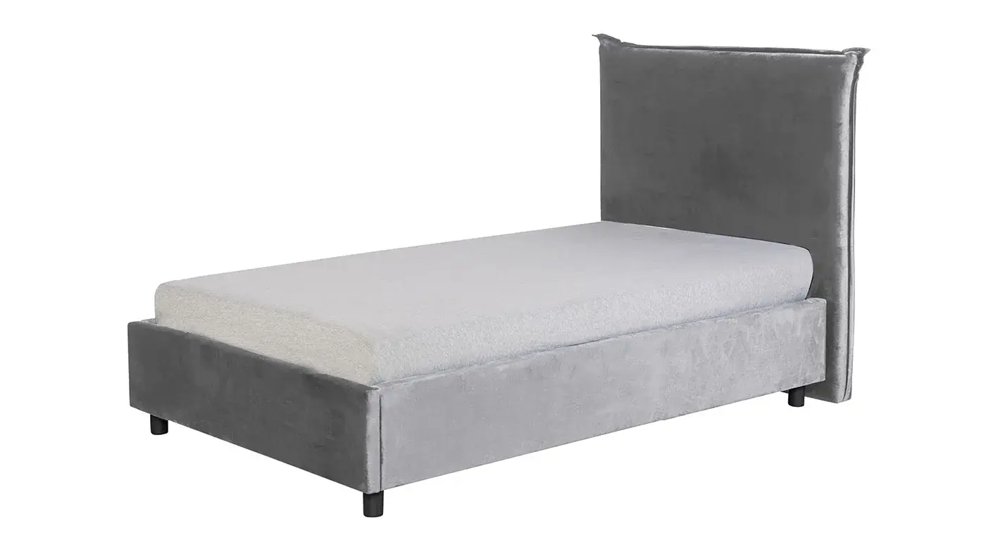 מיטת ילדים מרופדת אביב | צבע אפור