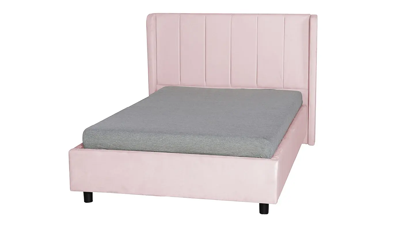 מיטה מרופדת וחצי עלמה | ורוד