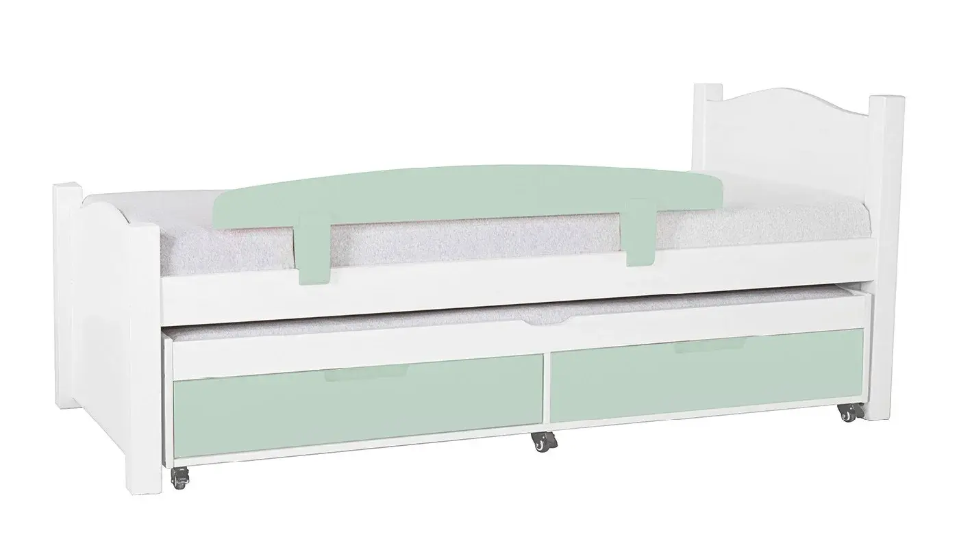 מיטת ילדים מיכל רוחב 80 ס"מ | צבע לבן אטום