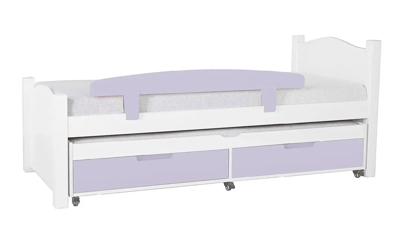 מיטת ילדים מיכל רוחב 80 ס"מ | צבע לבן אטום