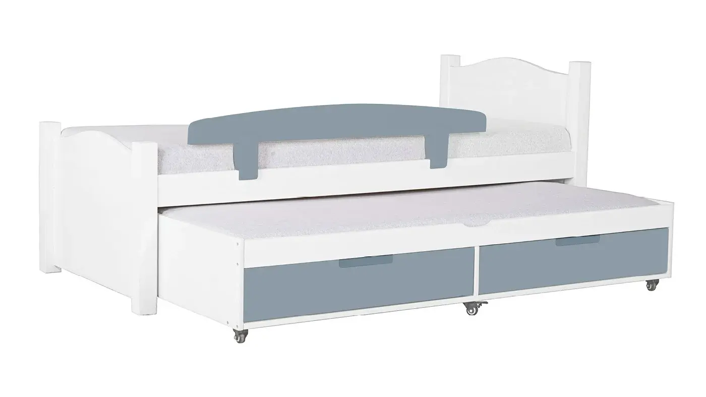 מיטת ילדים מיכל רוחב 80 ס"מ | צבע לבן אטום