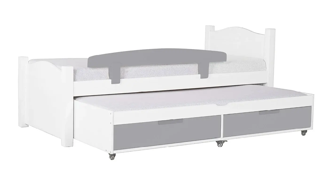 מיטת ילדים מיכל רוחב 80 ס"מ | צבע לבן אטום
