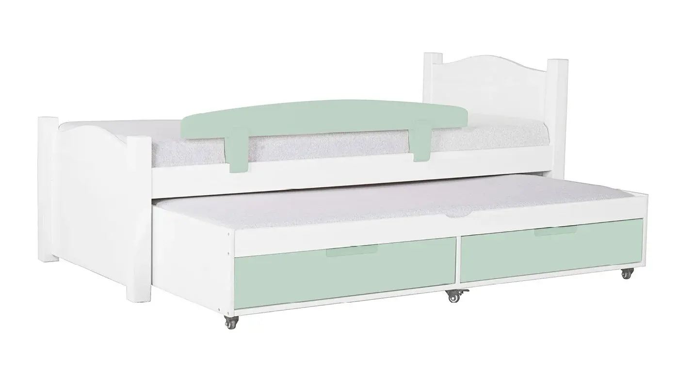 מיטת ילדים מיכל רוחב 80 ס"מ | צבע לבן אטום