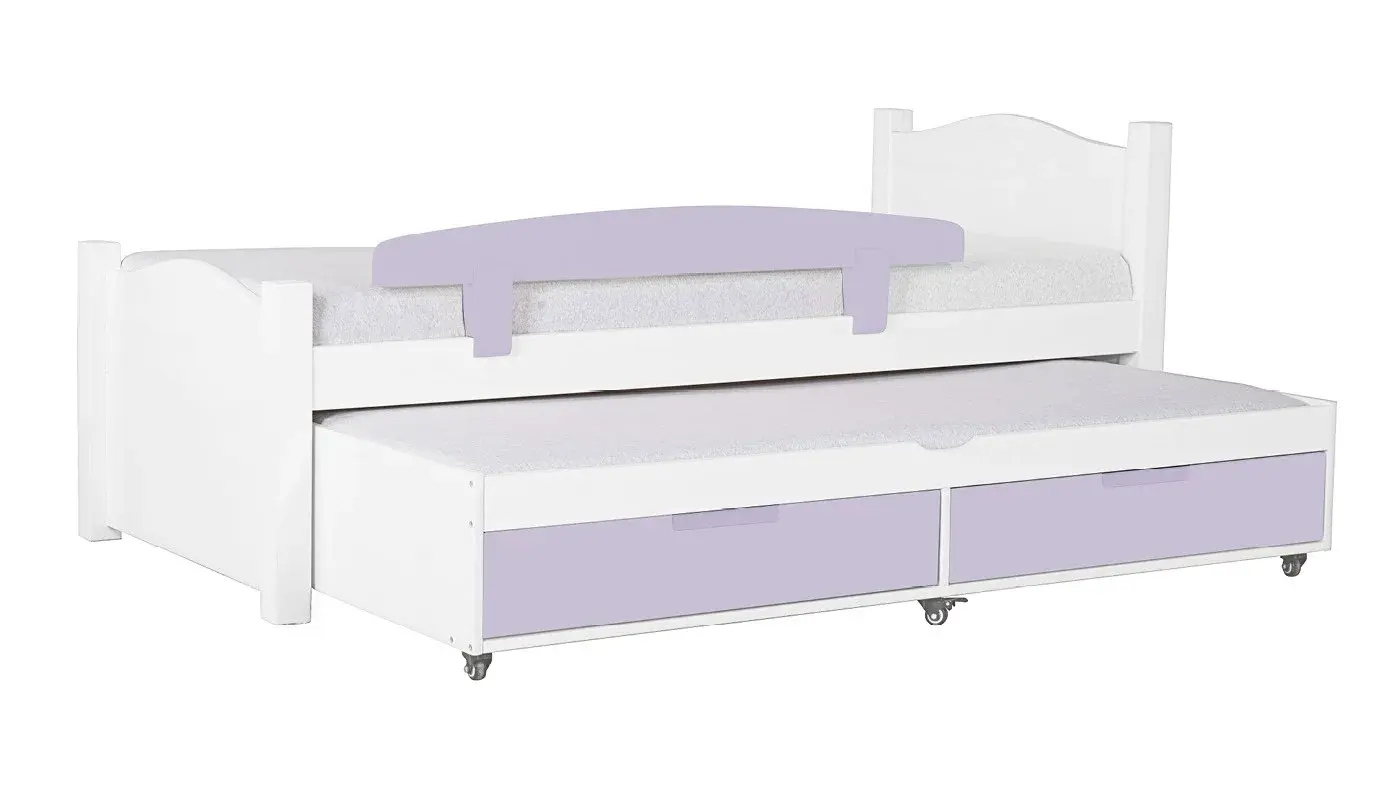 מיטת ילדים מיכל רוחב 80 ס"מ | צבע לבן אטום