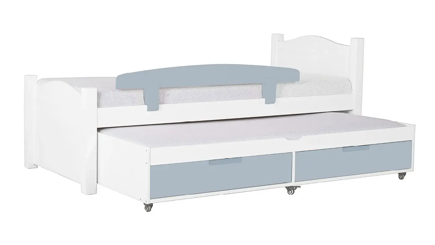 מיטת ילדים מיכל רוחב 80 ס"מ | צבע לבן אטום