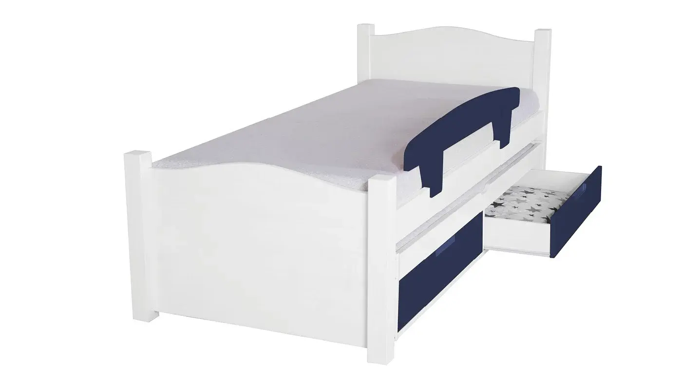 מיטת ילדים מיכל רוחב 80 ס"מ | צבע לבן אטום