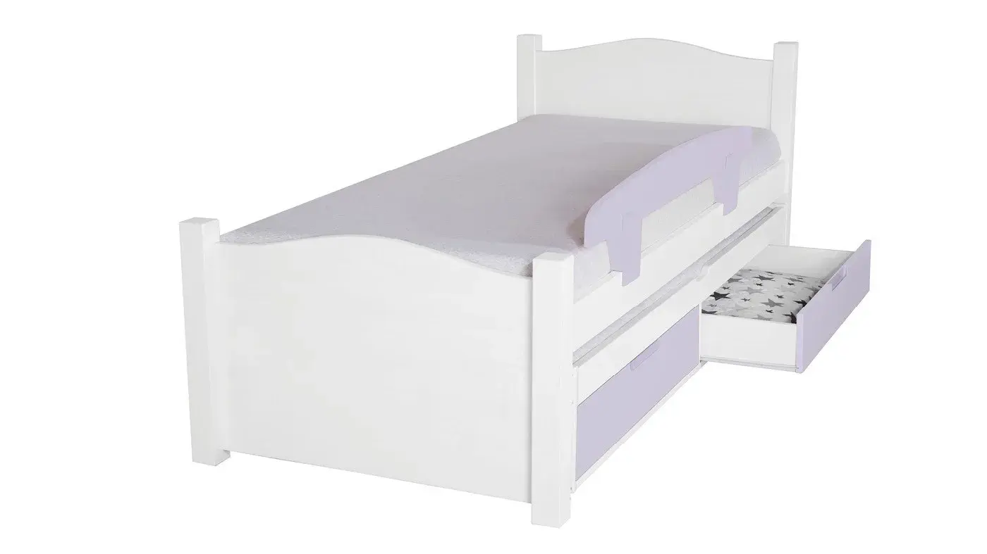 מיטת ילדים מיכל רוחב 80 ס"מ | צבע לבן אטום