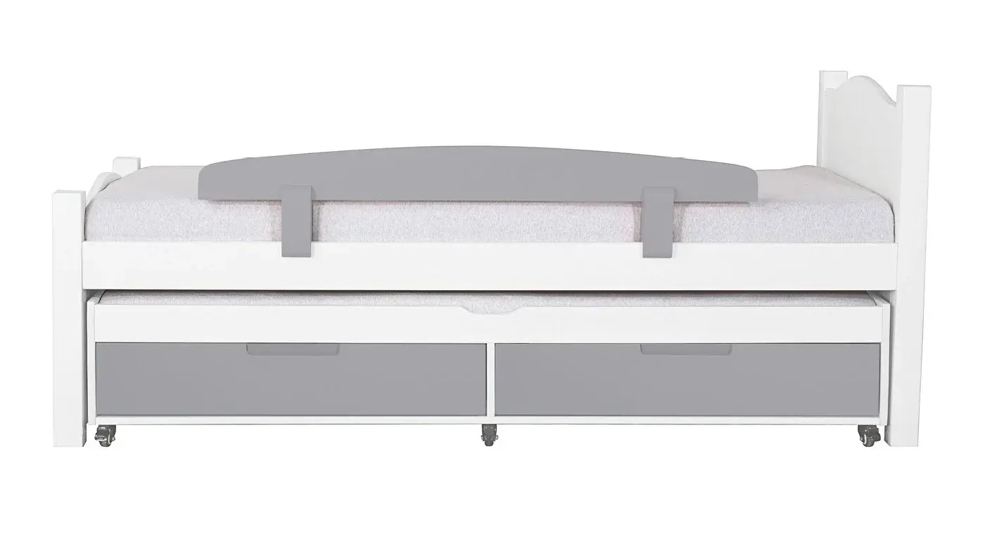 מיטת ילדים מיכל רוחב 80 ס"מ | צבע לבן אטום