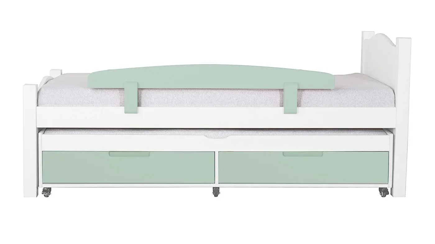 מיטת ילדים מיכל רוחב 80 ס"מ | צבע לבן אטום