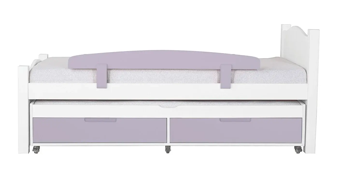 מיטת ילדים מיכל רוחב 80 ס"מ | צבע לבן אטום