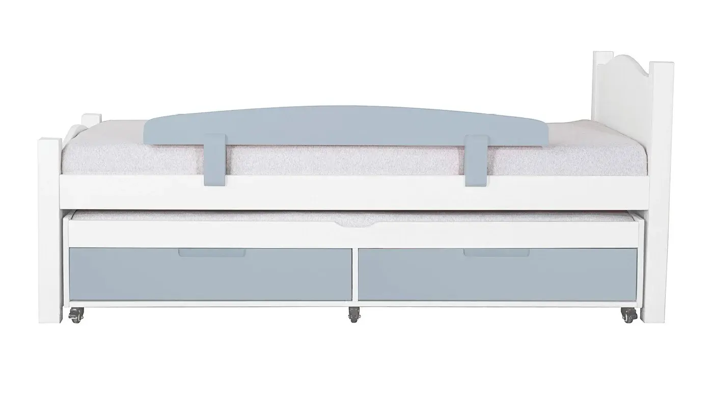 מיטת ילדים מיכל רוחב 80 ס"מ | צבע לבן אטום