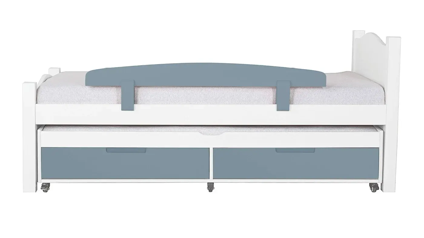 מיטת ילדים מיכל רוחב 80 ס"מ | צבע לבן אטום