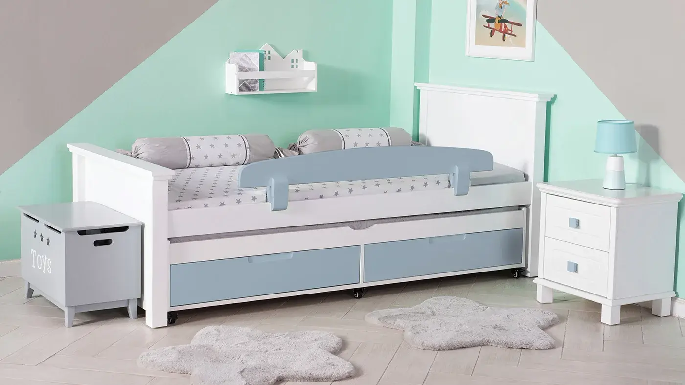 מיטת ילדים אריאל רוחב 80 ס"מ | צבע לבן אטום