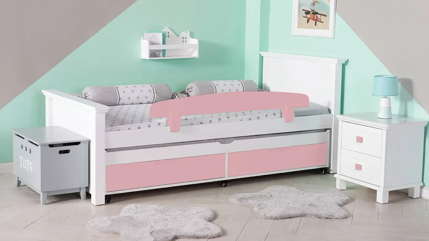 מיטת ילדים אריאל רוחב 80 ס"מ | צבע לבן אטום