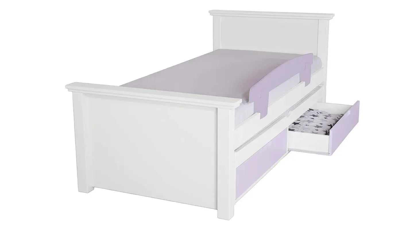 מיטת ילדים אריאל רוחב 80 ס"מ | צבע לבן אטום