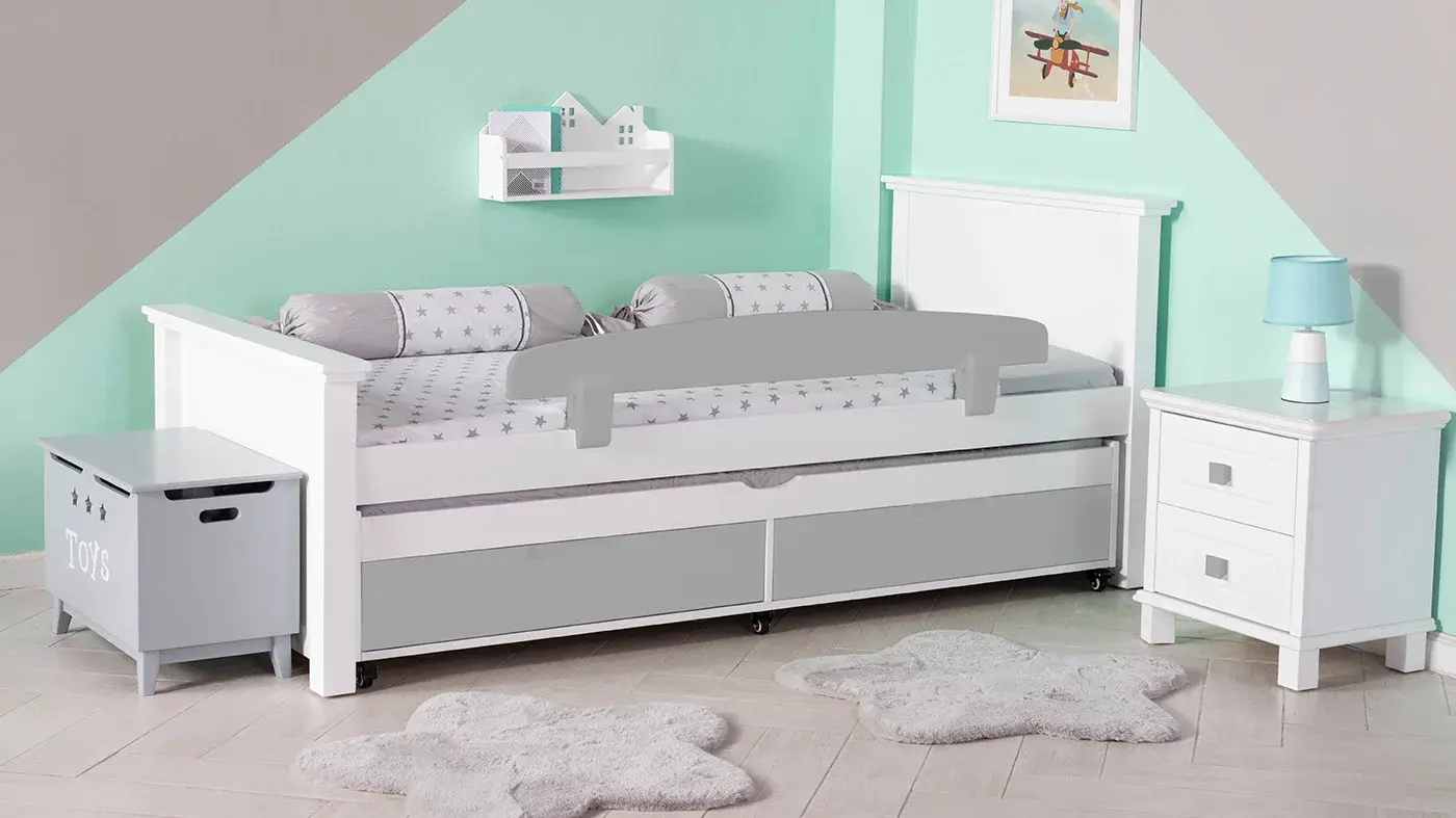 מיטת ילדים אריאל רוחב 80 ס"מ | צבע לבן אטום