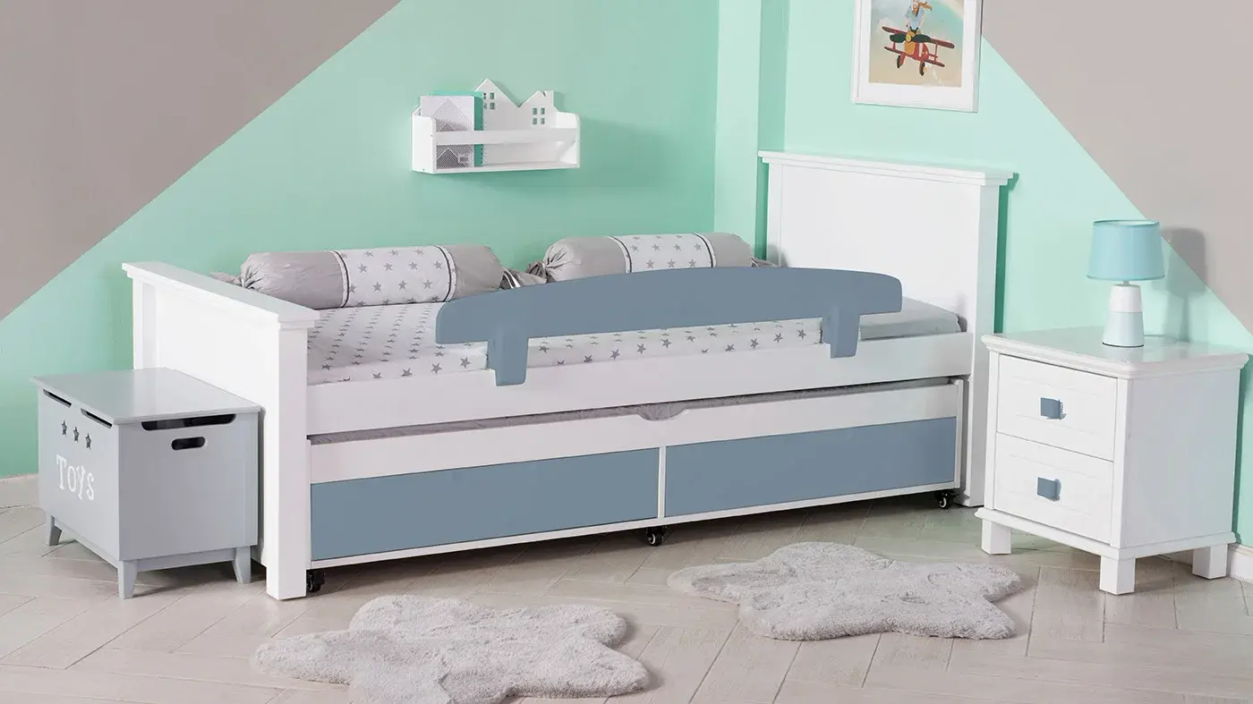 מיטת ילדים אריאל רוחב 80 ס"מ | צבע לבן אטום