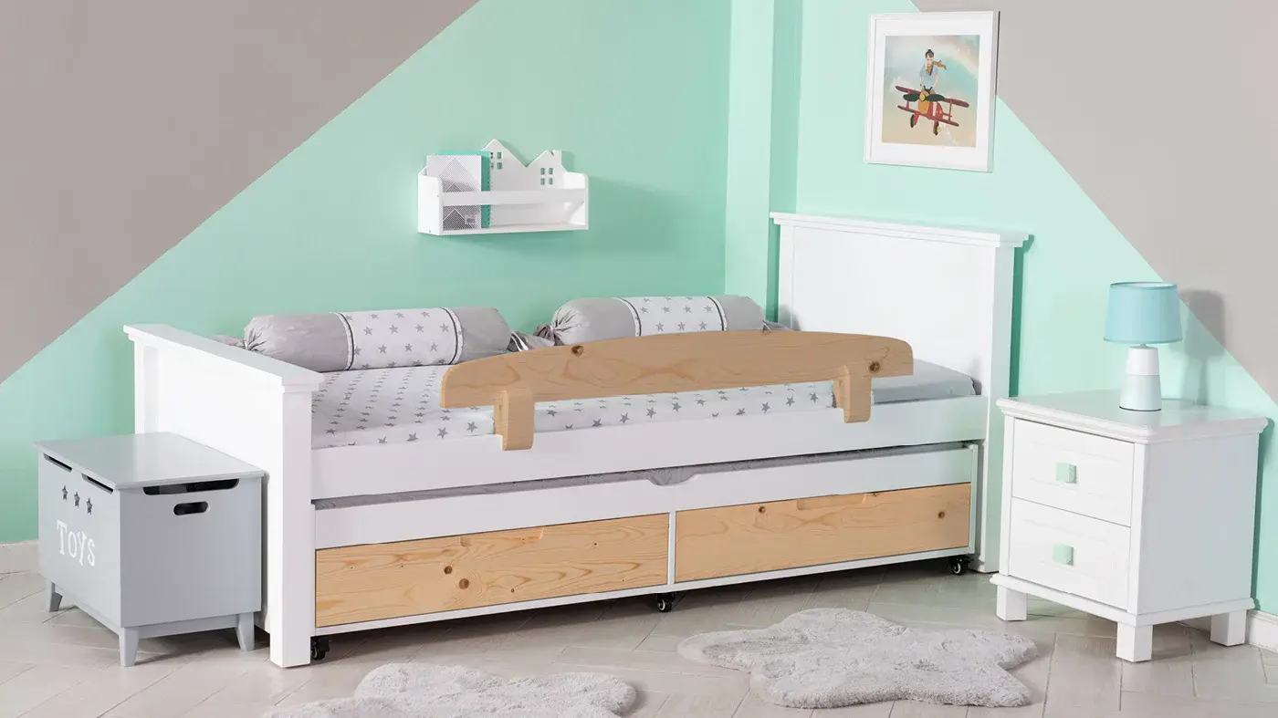 מיטת ילדים אריאל רוחב 80 ס"מ | צבע לבן אטום