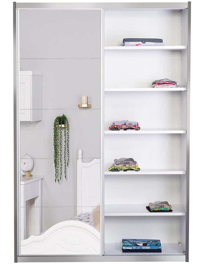 ארון ילדים הזזה כרמל עם דלת זכוכית ומראה | 180 ס"מ