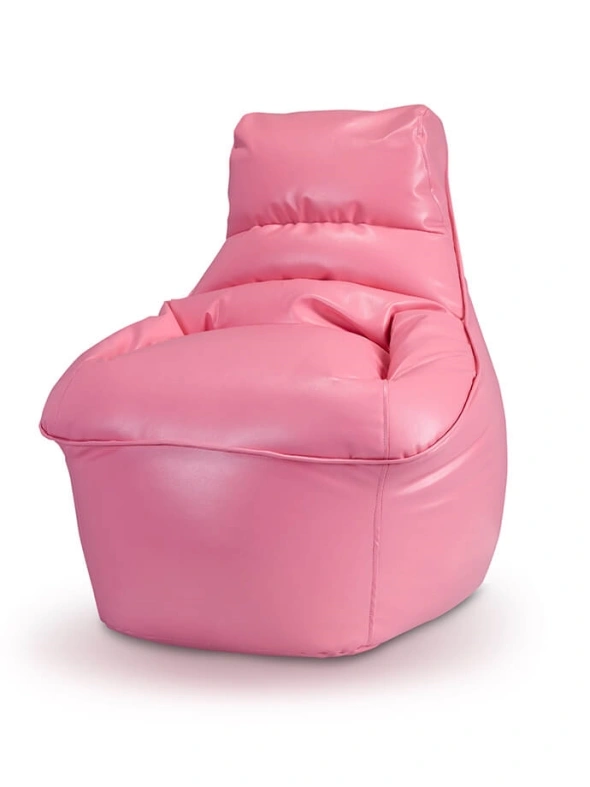 כורסאת ילדים דמוי עור גדולה ורוד