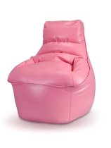 כורסאת ילדים דמוי עור גדולה ורוד